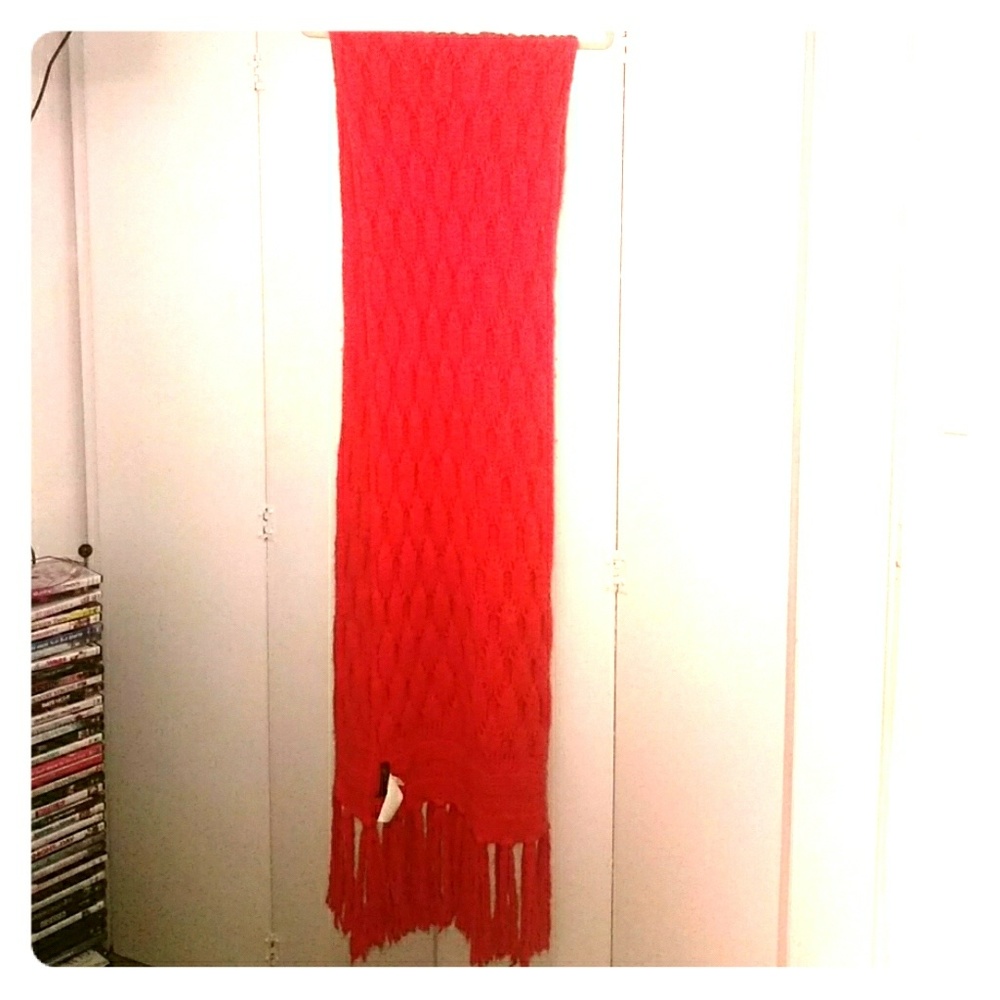 Banana Republic Extra Long Orange Yarn Scarf